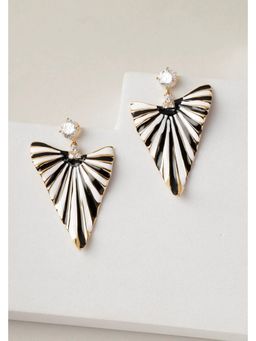 XAGO - Eclipse Fan Statement White Earrings