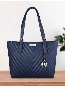 FLYING BERRY - Women Pu Textured Blue Tote Bag