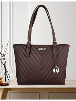 FLYING BERRY - Women Pu Textured Brown Tote Bag