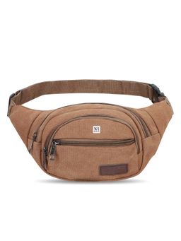 NFI Essentials - Unisex Canvas Textured Brown Belt Bag