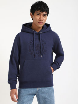 Tommy Hilfiger - Blue Embroidered Regular Fit Hoodie