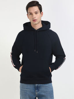 Tommy Hilfiger - Navy Blue Stripes Regular Fit Hoodie