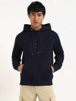 Tommy Hilfiger - Navy Blue Solid Regular Fit Hoodie