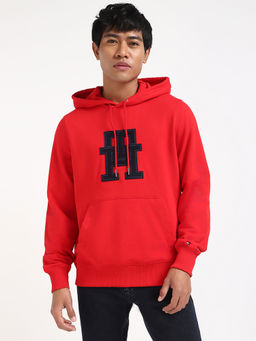 Tommy Hilfiger - Red Solid Regular Fit Hoodie
