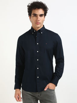 Tommy Hilfiger - Navy Blue Solid Regular Fit Shirt