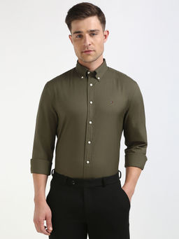 Tommy Hilfiger - Olive Solid Regular Fit Shirt