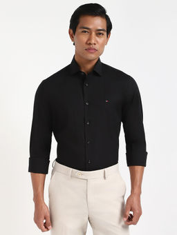 Tommy Hilfiger - Black Solid Regular Fit Shirt
