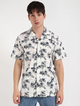 Tommy Hilfiger - Off White Printed Regular Fit Shirt