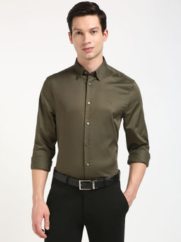 Tommy Hilfiger - Olive Solid Regular Fit Shirt