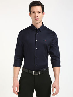 Tommy Hilfiger - Navy Blue Solid Regular Fit Shirt