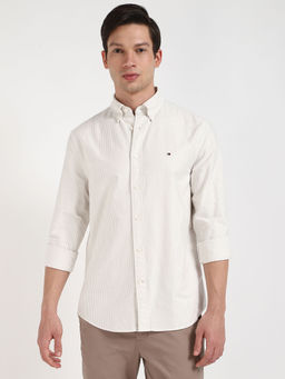 Tommy Hilfiger - Beige Stripes Regular Fit Shirt