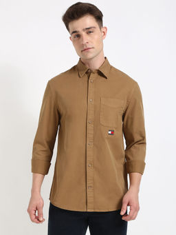 Tommy Hilfiger - Brown Solid Regular Fit Shirt