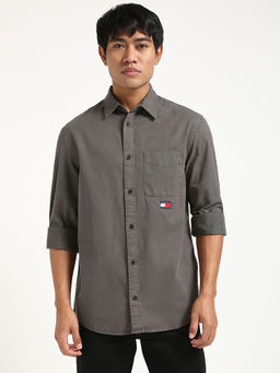Tommy Hilfiger - Grey Solid Regular Fit Shirt