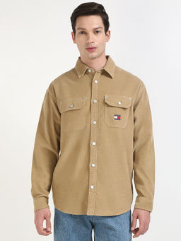 Tommy Hilfiger - Beige Textured Regular Fit Shirt