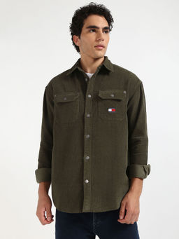 Tommy Hilfiger - Olive Textured Regular Fit Shirt