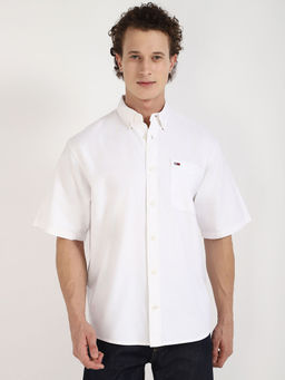 Tommy Hilfiger - White Solid Regular Fit Shirt