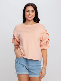 Zink London - Women's Pink Solid Top