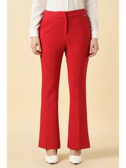 Allen Solly - Women Red Solid Trouser