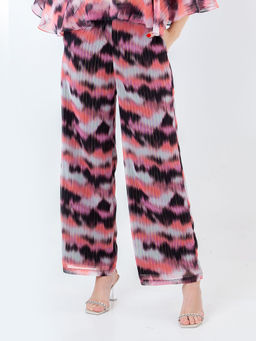 Zink London - Womens Multi-Color Abstract Trouser
