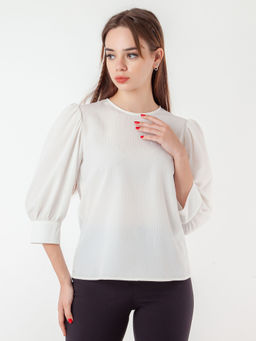 Zink London - Womens White Textured Top