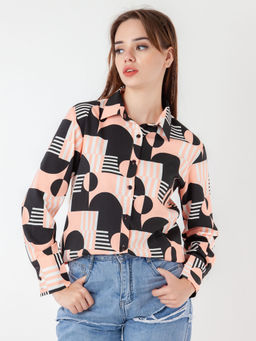 Zink London - Womens Multi-Color Abstract Shirt