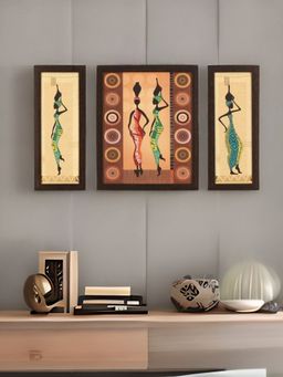 At Home by Nilkamal - Tribal Ladies Painting Set of 3