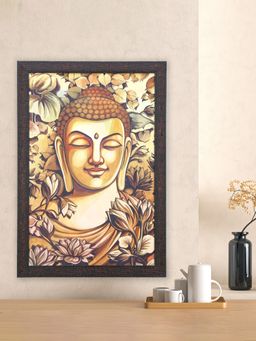 At Home by Nilkamal - Buddha Mukh Floral Round Painting