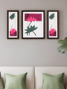 At Home by Nilkamal - Water Lilies Painting Set of 3