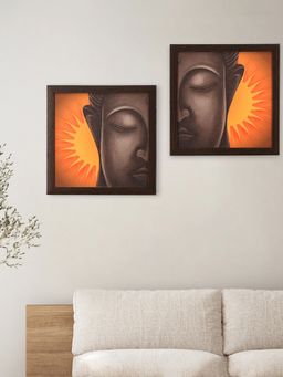 At Home by Nilkamal - Buddha Face Painting Set of 2
