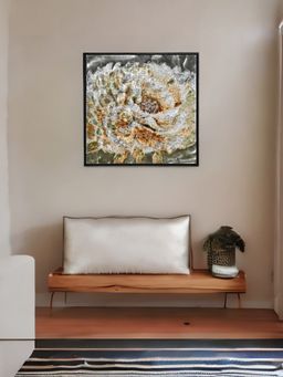 At Home by Nilkamal - Floral Delite Wall Painting|Set of 1|Size - 63 cm x 63 cm|Gold