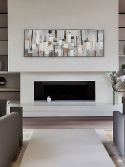 At Home by Nilkamal - Abstract Viva Painting|Set of 1|Size - 150 cm x 50 cm|Silver