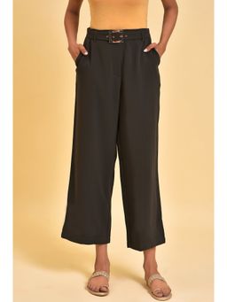 W - Green Solid/Plain Flared Pant (Set of 2)