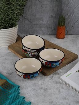 The Decor Mart - Decor Mart Hand Painted Ceramic Bowls- Set of 4