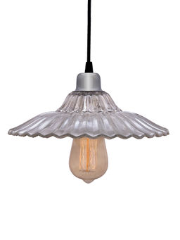 Homesake - Classic Ribbed Glass Silver Pendant Light