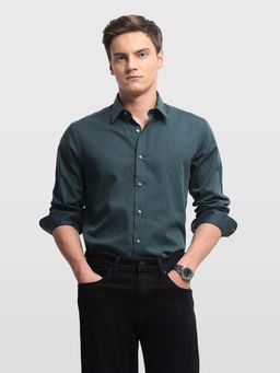 Arrow Newyork - Men Green Cotton Full Sleeves Shirt