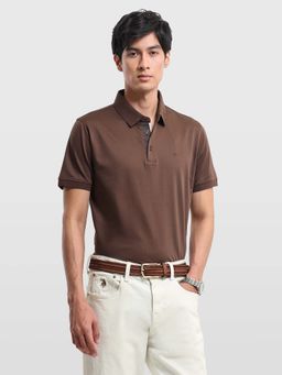Arrow - Men Brown Cotton Half Sleeves Polo T-Shirt