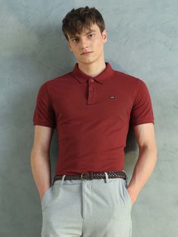 Arrow Sports - Men Red Cotton Half Sleeves Polo T-Shirt