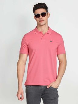 Arrow Sports - Men Pink Cotton Half Sleeves Polo T-Shirt