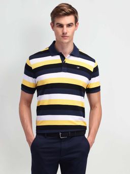 Arrow Sports - Men Blue Cotton Half Sleeves Polo T-Shirt