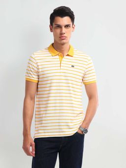 Arrow Sports - Men Yellow Cotton Half Sleeves Polo T-Shirt