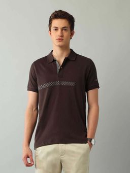 Arrow Sports - Men Brown Cotton Half Sleeves Polo T-Shirt
