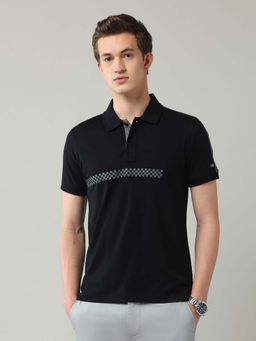 Arrow Sports - Men Black Cotton Half Sleeves Polo T-Shirt