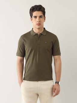Arrow Sports - Men Green Cotton Half Sleeves Polo T-Shirt