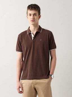 Arrow Sports - Men Brown Cotton Half Sleeves Polo T-Shirt