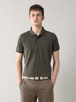 Arrow Sports - Men Green Cotton Half Sleeves Polo T-Shirt