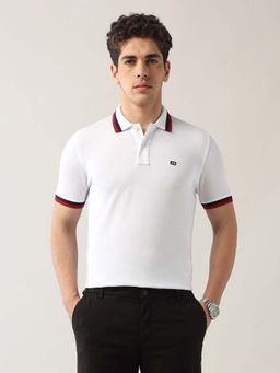 Arrow Sports - Men White Cotton Half Sleeves Polo T-Shirt