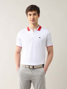 Arrow Sports - Men White Cotton Half Sleeves Polo T-Shirt
