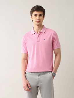 Arrow Sports - Men Pink Cotton Half Sleeves Polo T-Shirt