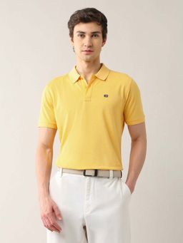 Arrow Sports - Men Yellow Cotton Half Sleeves Polo T-Shirt