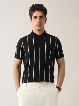 Arrow Sports - Men Black Cotton Half Sleeves Polo T-Shirt